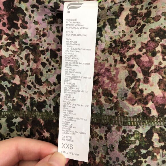 Fabletics Reversible Sports Bra XXS 0-2 Harlyn Earthen Brown Lime Green Citrus - Picture 15 of 16